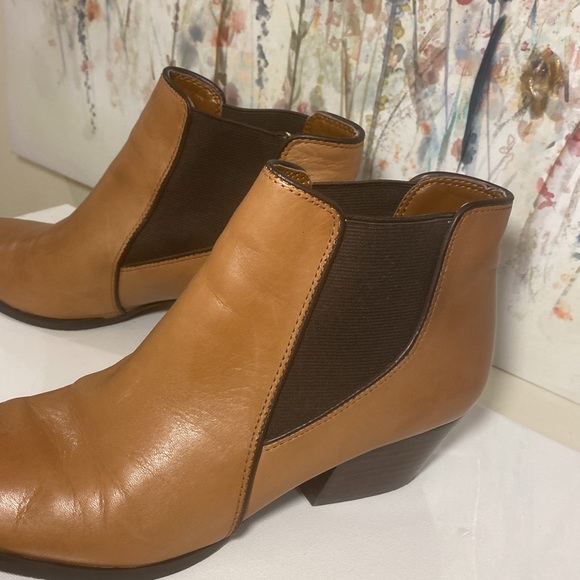Franko Sarto Leather Tan Leather Ankle Boot Booties Size 7 - Picture 11 of 16